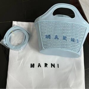 Marni Light Blue Leather Bag
